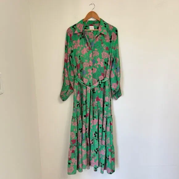 MISA Los Angeles Esmee Long Midi Dress in Peony Floral Size Medium